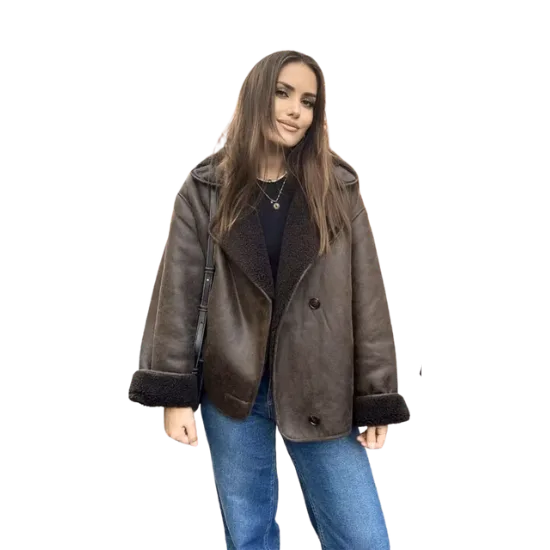 The Custom Women's Shearling-Trim Short Coat image 3