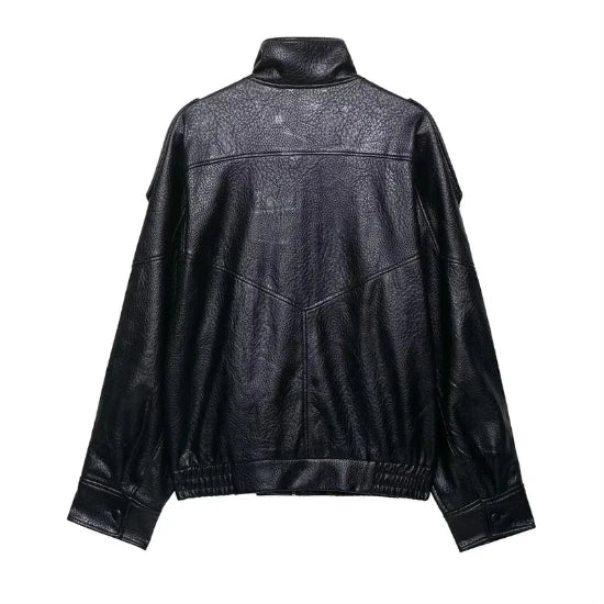 The Custom Women's Asymmetric Stand-Collar Bomber Jacket image 1