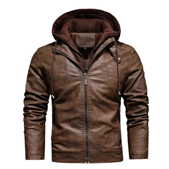 The Custom Hooded Moto Leather Jacket image 0