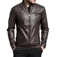 The Custom Café Racer Leather Jacket in Brown image 2
