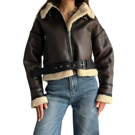 The Custom Women's Classic Double Rider Biker Jacket image 2