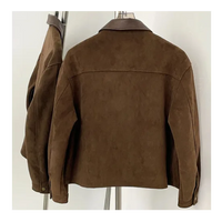 The Custom Women's Contrast-Collar Suede Overshirt image 1