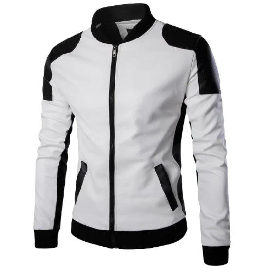 The Custom Two-Tone Leather Bomber Jacket image 0