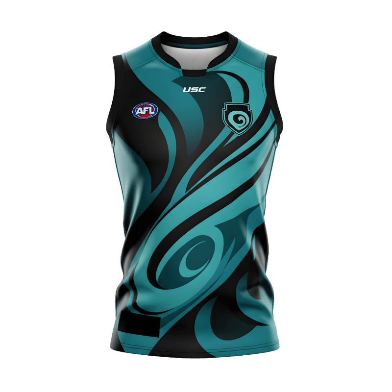 Teal Swirl Oztag Singlet