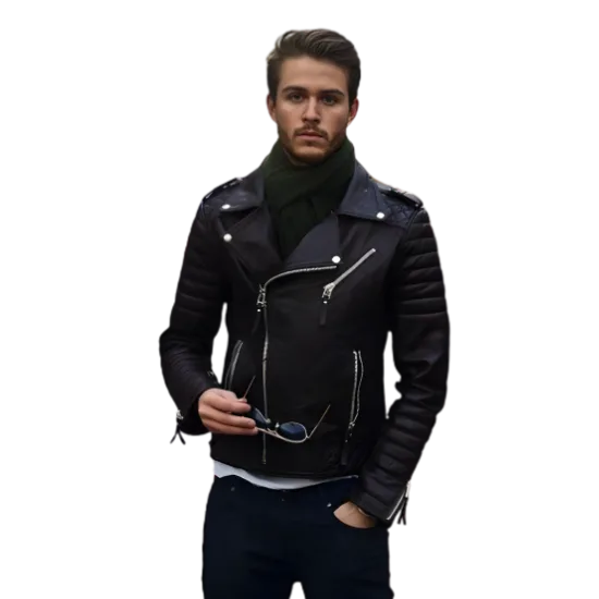 Custom Quilted Double Rider Leather Jacket image 0