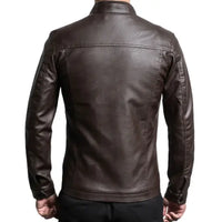 The Custom Café Racer Leather Jacket in Brown image 3