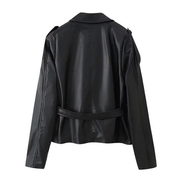 The Custom Women's Belted Utility Leather Jacket image 1