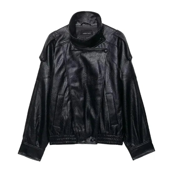 The Custom Women's Asymmetric Stand-Collar Bomber Jacket image 0