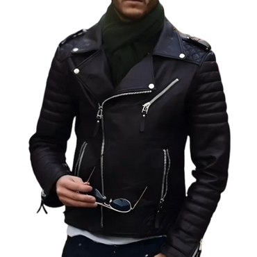 Custom Quilted Double Rider Leather Jacket image 1