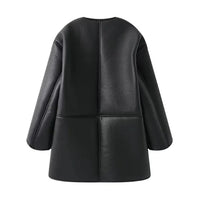 The Custom Women's Collarless Shearling Coat image 1