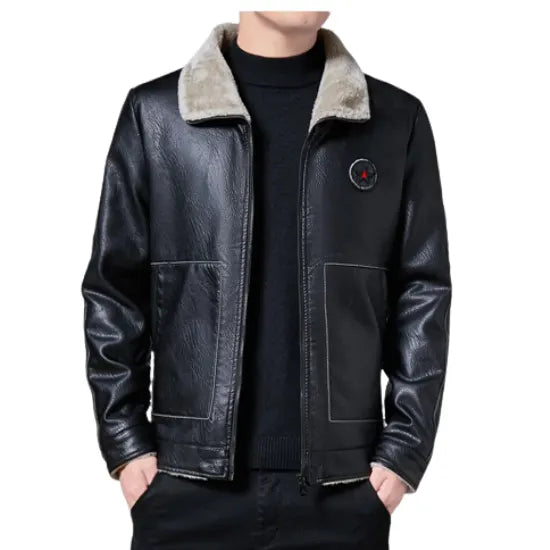 Custom Faux Shearling-Lined Aviator Jacket image 0