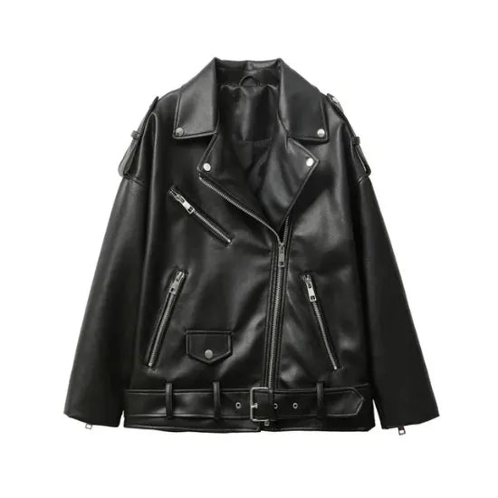 The Custom Women's Classic Double Rider Biker Jacket image 0