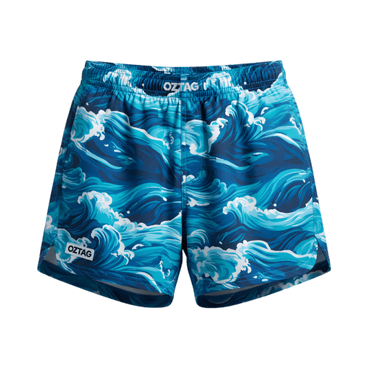 Oztag shorts mens wavy pattern design Australia